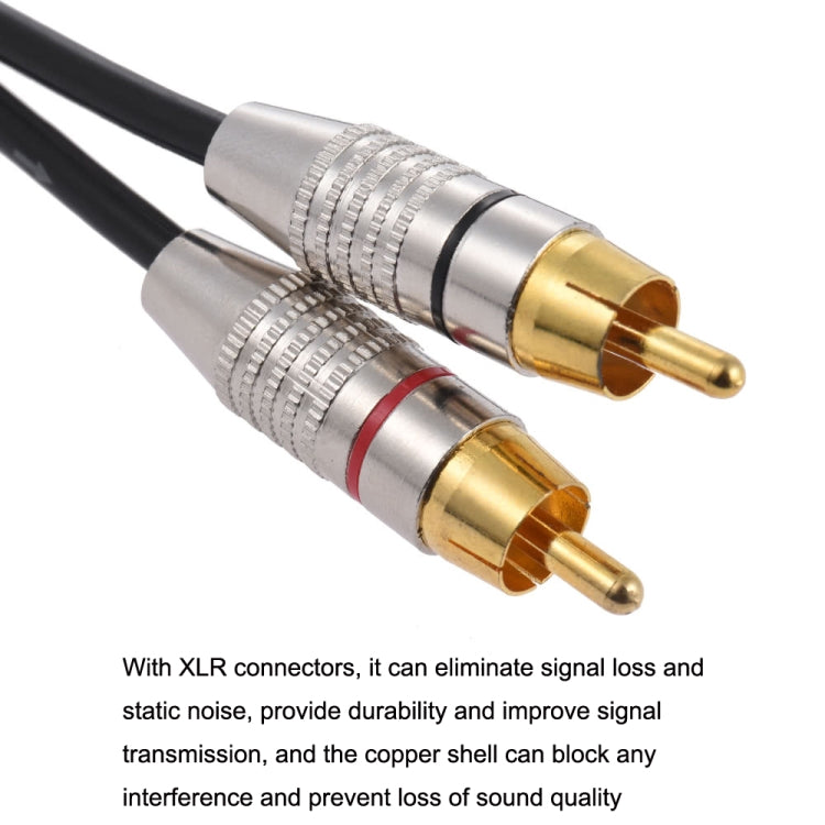XLR Male To 2RCA Male Plug Stereo Audio Cable, Length:, Length:8m - Microphone Audio Cable & Connector by PMC TechLife | Online Shopping South Africa | PMC TechLife | Buy Now Pay Later Mobicred