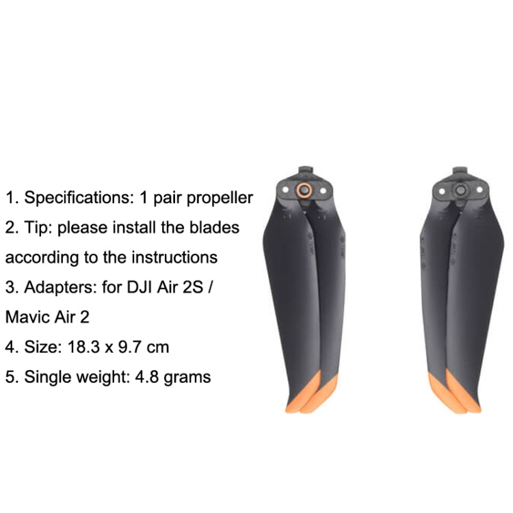 Original DJI Air 2S / Mavic Air 2 1 Pair Noise Reduction Propeller(Black) - DIY Propeller by DJI | Online Shopping South Africa | PMC TechLife | Buy Now Pay Later Mobicred