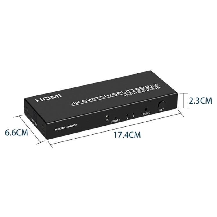 FJGEAR FJ-4K204 2 In 4 Out HD 4K Audio HDMI Switch Distributor, Plug Type:US Plug - free shipping - PMC Jewellery - Order now!