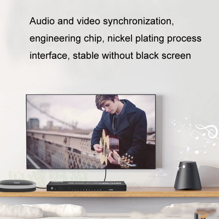 FJGEAR FJ-SM1010 30HZ HDMI 4K HD Audio And Video Splitter, Plug Type:EU Plug(Black) - free shipping - PMC Jewellery - Order now!