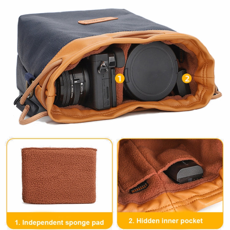 S.C.COTTON Camera Lens Protection Bag Liner Bag Waterproof Camera Storage Bag, Size: S(Khaki) - Soft Bag by S.C.COTTON | Online Shopping South Africa | PMC TechLife | Buy Now Pay Later Mobicred