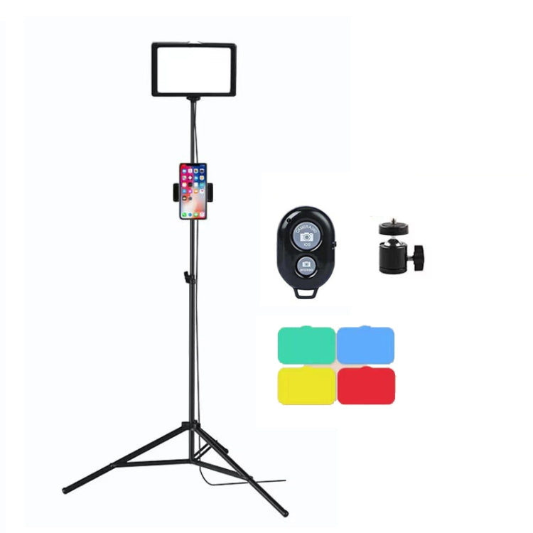 6 Inch 3200-5500K Three-color Temperature Photography Flat-panel Live Fill Light,Spec: 2.1m Bracket+Bluetooth RC - free shipping - PMC Jewellery - Order now!