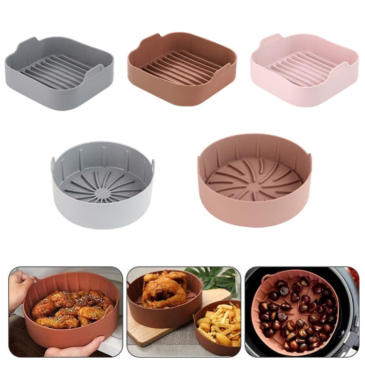 Air Fryer Silicone Grill Pan Accessories, Size: Round 16 cm(Coffee) - Baking mat & Bakewares by PMc TechLife | Online Shopping South Africa | PMc TechLife | Buy Now Pay Later Mobicred