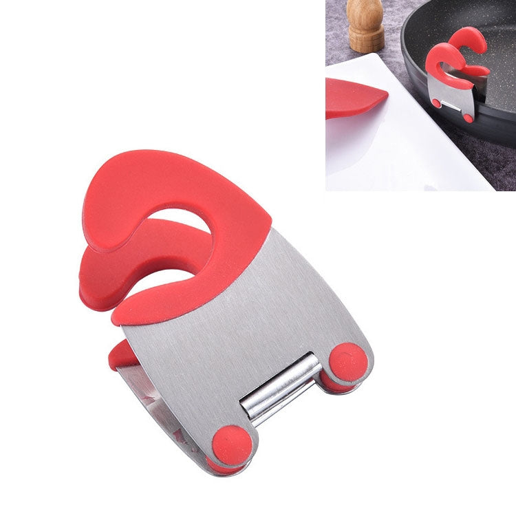Stainless Steel Plastic Pan Edge Clamp Anti-Scald Rubber Bracket Kitchen Gadgets(Red) - Food Clips & Clips by PMC TechLife | Online Shopping South Africa | PMC TechLife | Buy Now Pay Later Mobicred