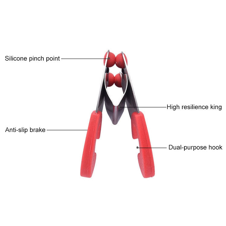 Stainless Steel Plastic Pan Edge Clamp Anti-Scald Rubber Bracket Kitchen Gadgets(Red) - Food Clips & Clips by PMC TechLife | Online Shopping South Africa | PMC TechLife | Buy Now Pay Later Mobicred