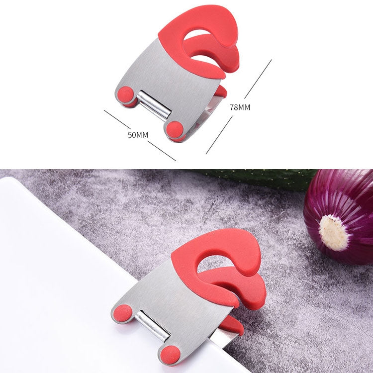 Stainless Steel Plastic Pan Edge Clamp Anti-Scald Rubber Bracket Kitchen Gadgets(Red) - Food Clips & Clips by PMC TechLife | Online Shopping South Africa | PMC TechLife | Buy Now Pay Later Mobicred