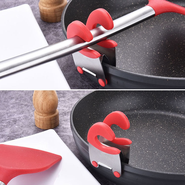 Stainless Steel Plastic Pan Edge Clamp Anti-Scald Rubber Bracket Kitchen Gadgets(Red) - Food Clips & Clips by PMC TechLife | Online Shopping South Africa | PMC TechLife | Buy Now Pay Later Mobicred