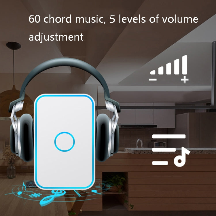 CACAZI A78 Long-Distance Wireless Doorbell Intelligent Remote Control Electronic Doorbell, Style:EU Plug(Elegant Black) - Wireless Doorbell by CACAZI | Online Shopping South Africa | PMC TechLife | Buy Now Pay Later Mobicred
