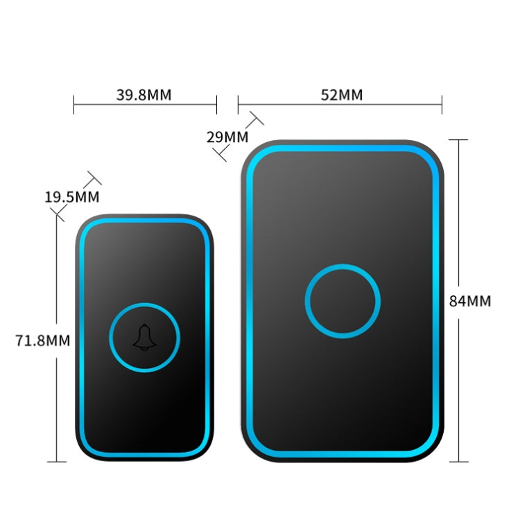 CACAZI A78 Long-Distance Wireless Doorbell Intelligent Remote Control Electronic Doorbell, Style:UK Plug(Elegant Black) - Wireless Doorbell by CACAZI | Online Shopping South Africa | PMC TechLife | Buy Now Pay Later Mobicred