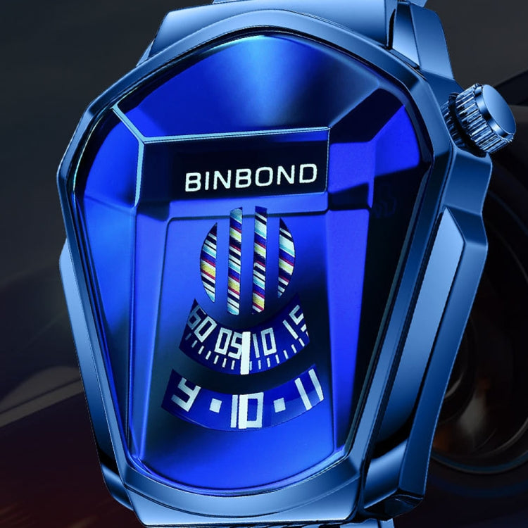 BINBOND Locomotive Concept Watch Men Live Black Technology Watch(Black Net Belt-Black Steel-White Face) - free shipping - PMC TechLife - Order now!