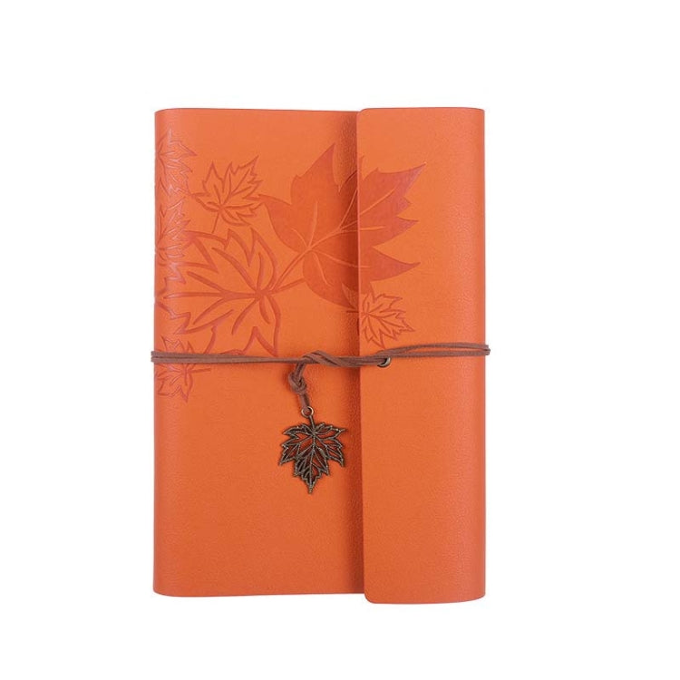 A7 PU Maple Retro Straps Handbook Loose-leaf Notebook(Orange) - Notebooks by PMc TechLife | Online Shopping South Africa | PMc TechLife | Buy Now Pay Later Mobicred