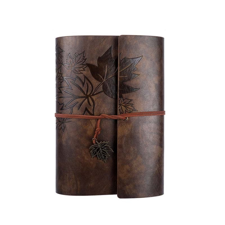 A6 PU Maple Retro Straps Handbook Loose-leaf Notebook(Dark Brown) - free shipping - PMc TechLife - Order now!