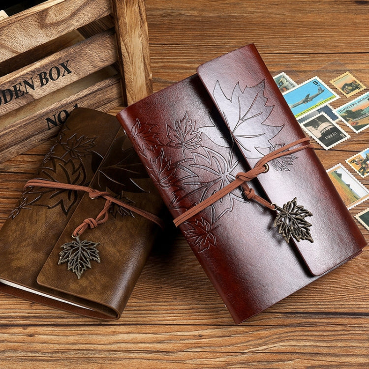 A6 PU Maple Retro Straps Handbook Loose-leaf Notebook(Dark Blue) - free shipping - PMc TechLife - Order now!