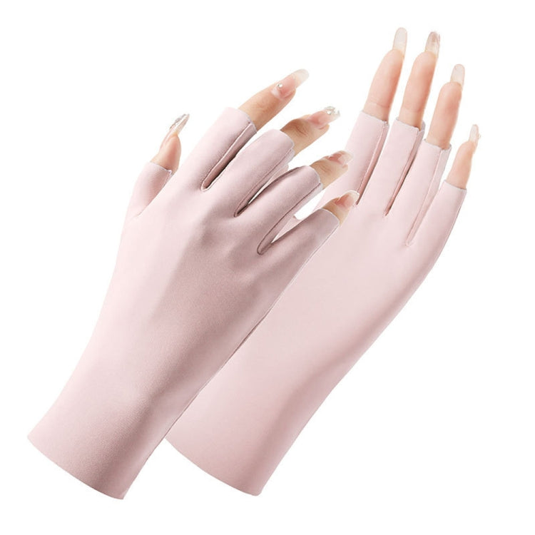 Ladies Sunscreen Gloves Half Finger Ice Silk Gloves,Style: Cent Finger(Pink) - Safety Gloves by PMC TechLife | Online Shopping South Africa | PMC TechLife | Buy Now Pay Later Mobicred