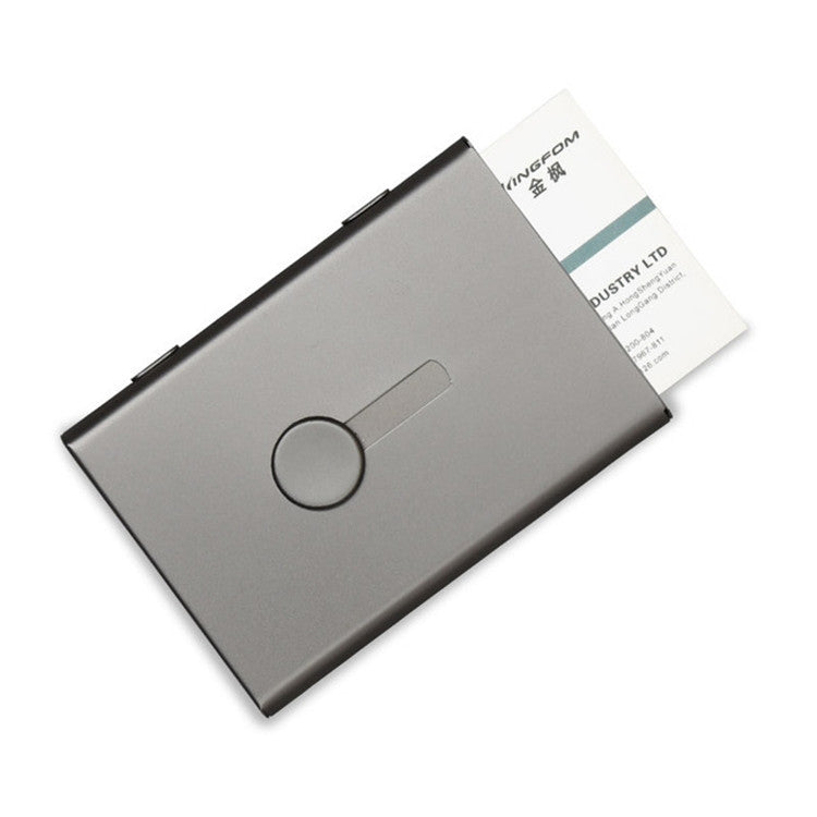 Metal Portable Push Card Case Ultra-thin Frosted Light Business Card Packing Box(Gray) - Card & Passport Bags by PMC TechLife | Online Shopping South Africa | PMC TechLife