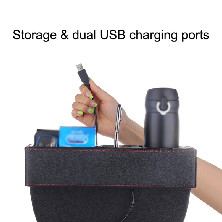 SUSISUN SNH010 Car Seat Gap Storage Box, Style:Positive Drive USB Charging(Black) - Stowing Tidying by SUSISUN | Online Shopping South Africa | PMC TechLife | Buy Now Pay Later Mobicred