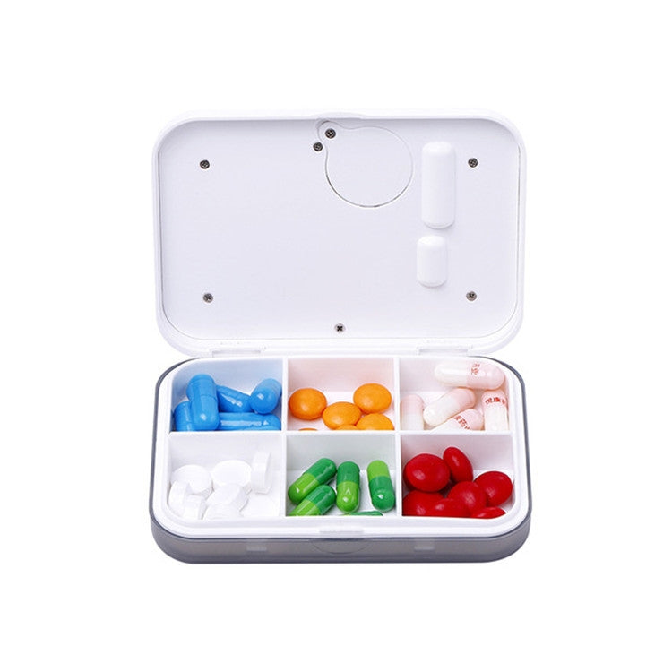 Regular Reminder Compartment Electronic Pill Box 6 Grid Electronic Version Mini Sealed Pill Box(Gray) - free shipping - PMC TechLife - Order now!