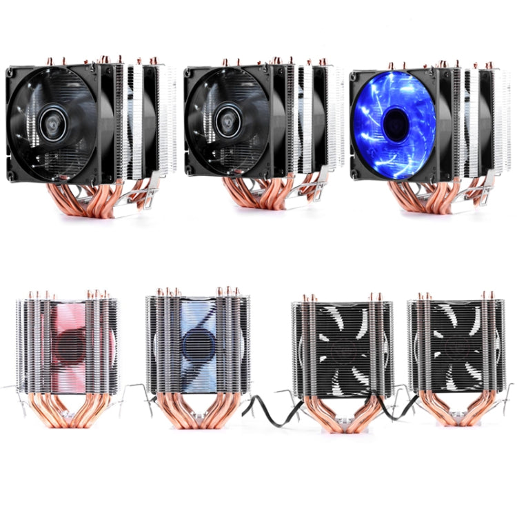 Desktop Computer 6 Copper Tube CPU Radiator Super Quiet Without Light 3-pin Double Fan - free shipping - PMC TechLife - Order now!