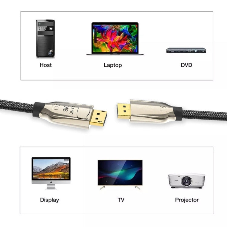 1m 1.4 Version DP Cable Gold-Plated Interface 8K High-Definition Display Computer Cable OD6.0MM 30AWG With Nylon Mesh(Black) -  by PMC TechLife | Online Shopping South Africa | PMC TechLife | Buy Now Pay Later Mobicred