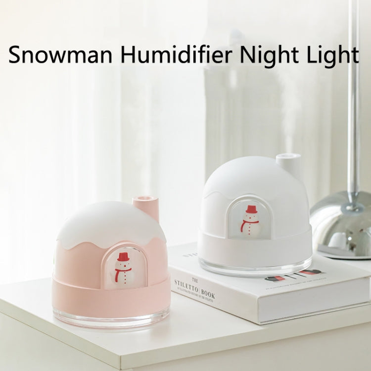 ZAY-H006 Plug-in Snowman Humidifier Night Light USB Mute Cute Desktop Air Mini Atomizer Air Humidifier(Pink) - free shipping - PMC TechLife - Order now!