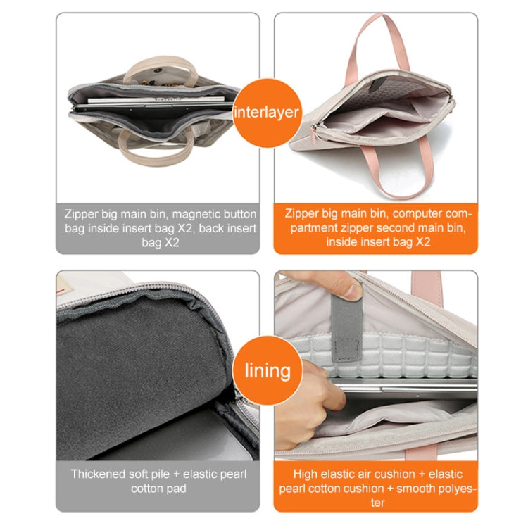 For MacBook 15.6-16.1 Inches MAHOO 10188 Ultra-Thin Hand Computer Bag Messenger Laptop Bag, Color:Khaki+Gray PU Power Bag - free shipping - PMC TechLife - Order now!