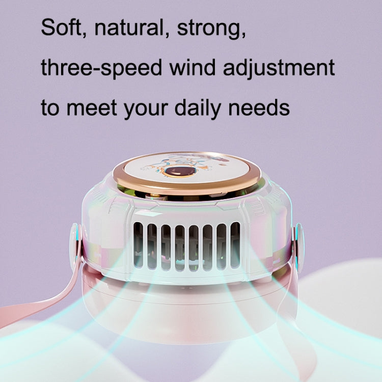 MD666-3 Cartoon Space Capsule Mini Portable Bladeless Hanging Neck Fan(Blue) - Electric Fans by PMC TechLife | Online Shopping South Africa | PMC TechLife | Buy Now Pay Later Mobicred