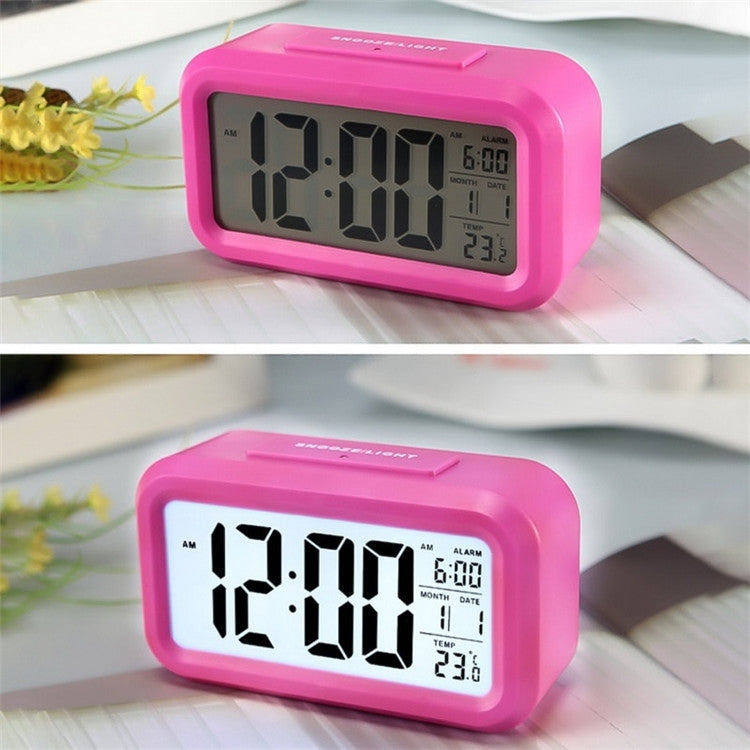 Temperature Type Lazy Snooze Alarm Mute Backlit Electronic Clock(Rose Red) - free shipping - PMC TechLife - Order now!