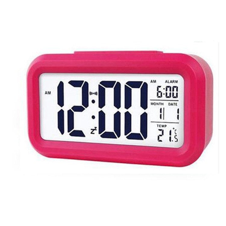 Temperature Type Lazy Snooze Alarm Mute Backlit Electronic Clock(Rose Red) - free shipping - PMC TechLife - Order now!