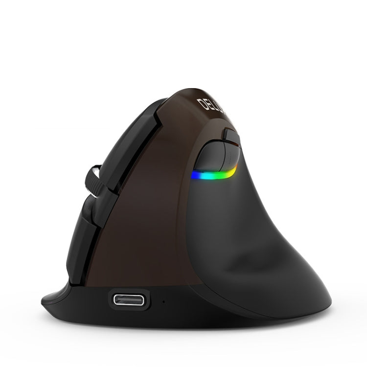 DELUX M618Mini Colorful Wireless Luminous Vertical Mouse Bluetooth Rechargeable Vertical Mouse(Elegant black) - free shipping - PMC Jewellery - Order now!