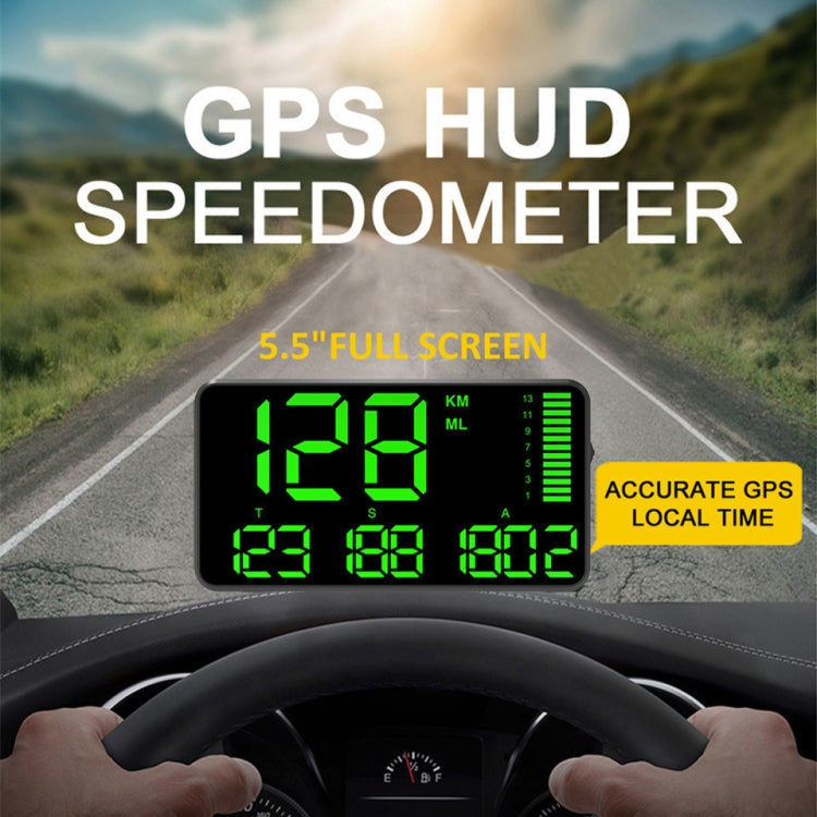 Kingneed C90 5.5inch HUD Car Head-up Display GPS Car Universal Mileage Speed Meter Speeding Alarm / GPS Satellite Speed Measurement(Black) - free shipping - PMC TechLife - Order now!