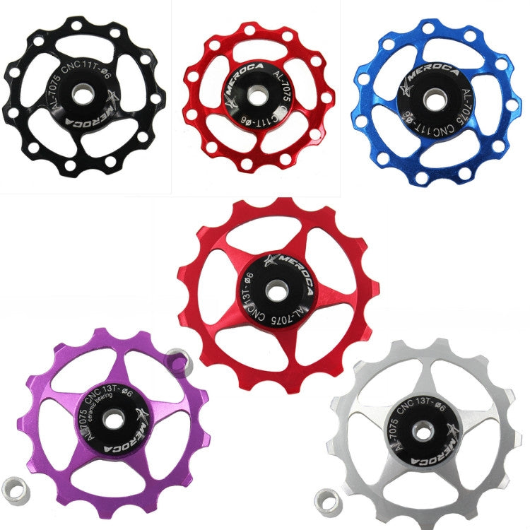MEROCA Metal Bearings Mountain Bike Road Bike Rear Derailleur Guide Wheel 11T/13T Guide Wheel, Specification:13T, Color:Silver - Guide wheels by PMc TechLife | Online Shopping South Africa | PMc TechLife | Buy Now Pay Later Mobicred