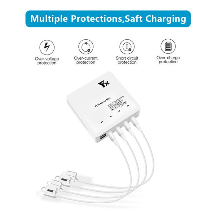 For DJI Mavic Mini Charger Battery USB 6 in 1 Hub Intelligent Battery Controller Charger, Plug Type:AU Plug - Other by PMC TechLife | Online Shopping South Africa | PMC TechLife | Buy Now Pay Later Mobicred