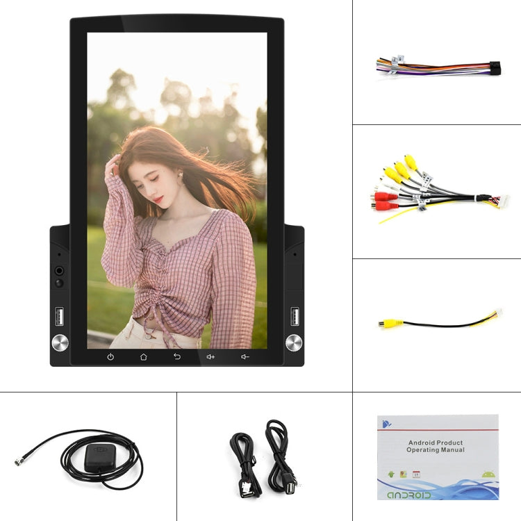 9.7 inch Vertical Screen HD 2.5D Glass Car MP5 Player Android Navigation All-in-one Machine, Specification:Standard+8 Lights Camera - free shipping - PMC TechLife - Order now!