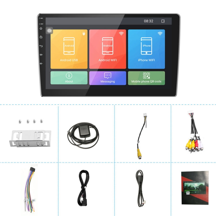 Universal Machine Android Smart Navigation Car Navigation DVD Reversing Video Integrated Machine, Size:9inch 1+16G, Specification:Standard+8 Lights Camera - Car DVD by PMC TechLife | Online Shopping South Africa | PMC TechLife | Buy Now Pay Later Mobicred