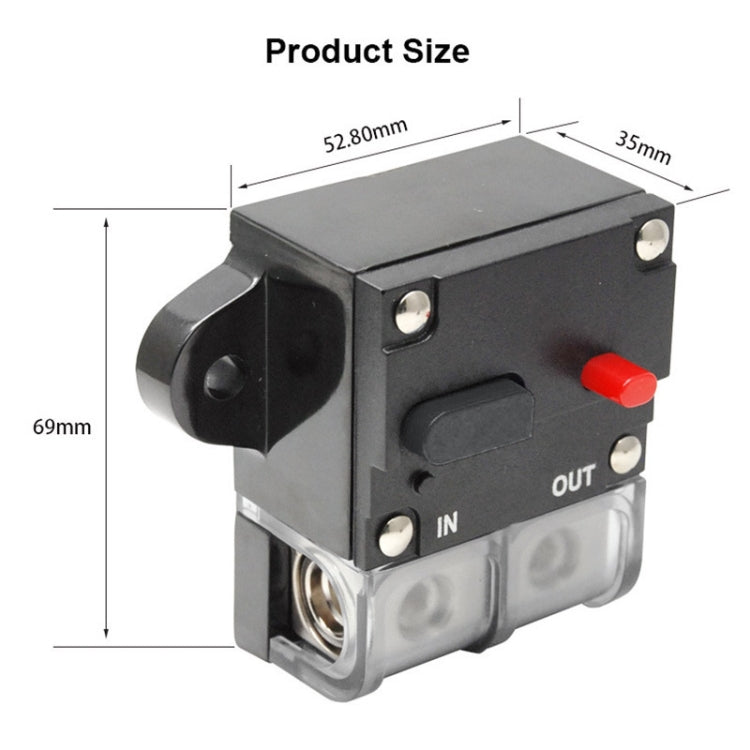 60A Auto Circuit Breaker Car Audio Fuse Holder Power Insurance Automatic Switch(Black) - Fuse by PMC TechLife | Online Shopping South Africa | PMC TechLife | Buy Now Pay Later Mobicred
