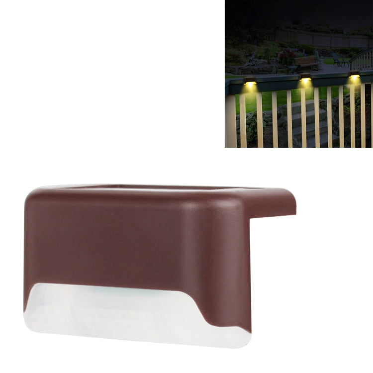 4 PCS Solar Railing Light Staircase Light Outdoor Waterproof LED Step Light Garden Decoration Landscape Light, Warm White Light(Brown) - Street Lights by PMC TechLife | Online Shopping South Africa | PMC TechLife | Buy Now Pay Later Mobicred
