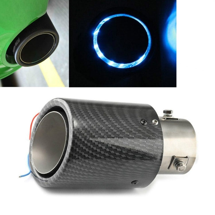 Car Modification Carbon Fiber Luminous Tail Throat LED Lights Modified Car Exhaust Pipe Spitfire Tail Throat, Style:Curling(Blue) - Exhaust Pipes by PMC TechLife | Online Shopping South Africa | PMC TechLife | Buy Now Pay Later Mobicred