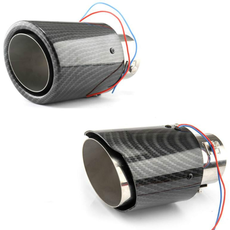 Car Modification Carbon Fiber Luminous Tail Throat LED Lights Modified Car Exhaust Pipe Spitfire Tail Throat, Style:Curling(Blue) - Exhaust Pipes by PMC TechLife | Online Shopping South Africa | PMC TechLife | Buy Now Pay Later Mobicred