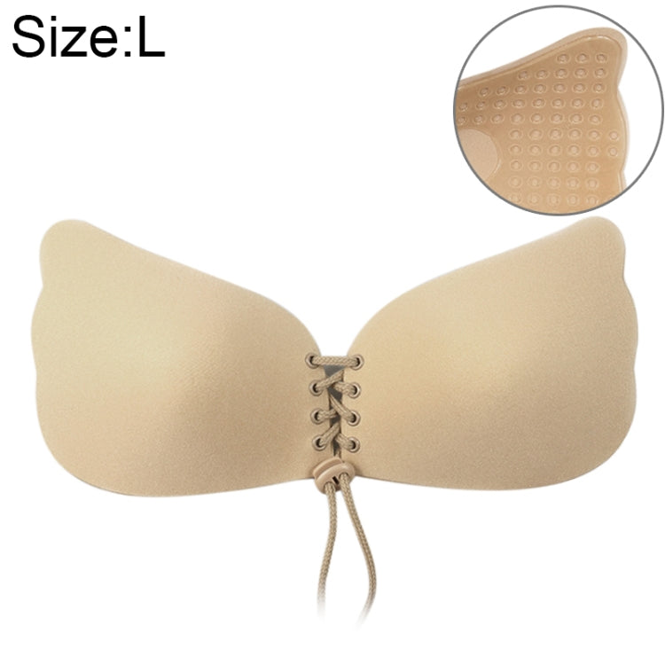 Women Self-Adhesive Strapless Bandage Blackless Solid Bra Silicone Underwear Invisible Bra, Size:L (T Khaki) - free shipping - PMC TechLife - Order now!
