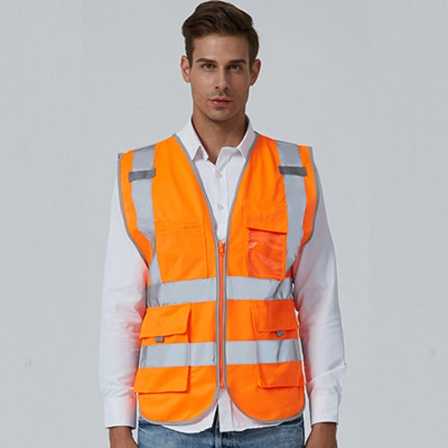 Multi-pockets Safety Vest Reflective Workwear Clothing, Size:M-Chest 112cm(Orange) - Reflective Safety Clothing by PMC Jewellery | Online Shopping South Africa | PMC Jewellery | Buy Now Pay Later Mobicred