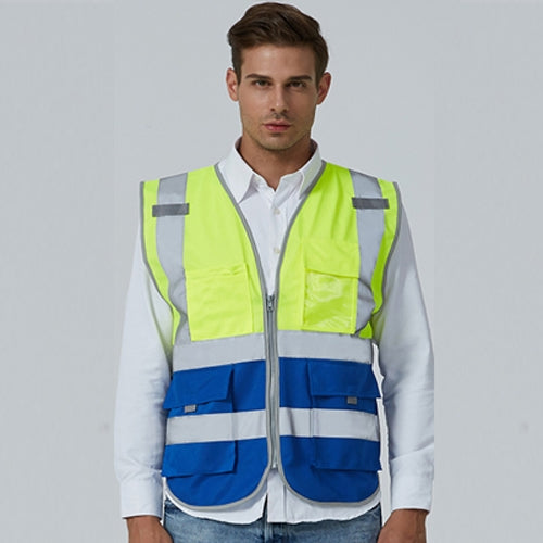 Multi-pockets Safety Vest Reflective Workwear Clothing, Size:M-Chest 112cm(Yellow Blue) - Reflective Safety Clothing by PMC Jewellery | Online Shopping South Africa | PMC Jewellery | Buy Now Pay Later Mobicred