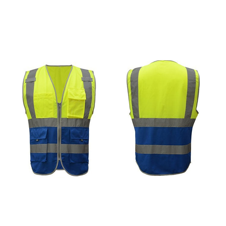 Multi-pockets Safety Vest Reflective Workwear Clothing, Size:M-Chest 112cm(Yellow Blue) - Reflective Safety Clothing by PMC Jewellery | Online Shopping South Africa | PMC Jewellery | Buy Now Pay Later Mobicred