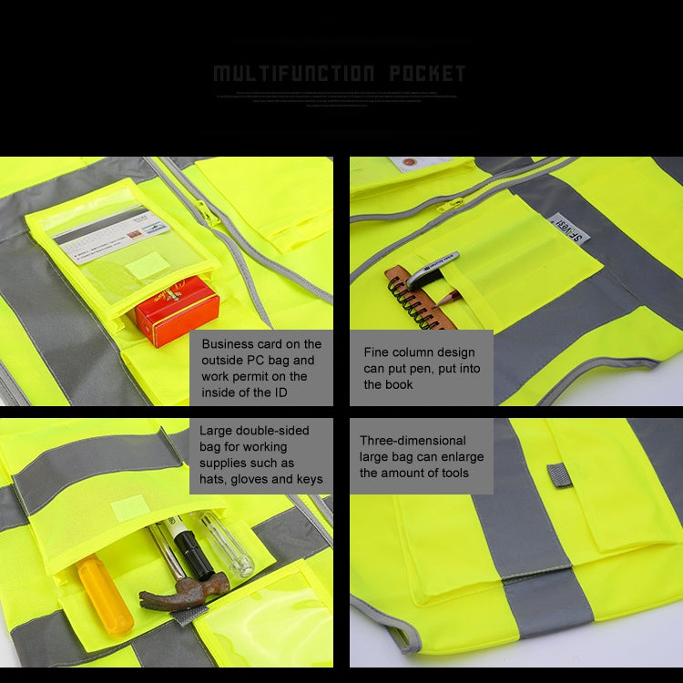 Multi-pockets Safety Vest Reflective Workwear Clothing, Size:M-Chest 112cm(Yellow) - Reflective Safety Clothing by PMC Jewellery | Online Shopping South Africa | PMC Jewellery | Buy Now Pay Later Mobicred
