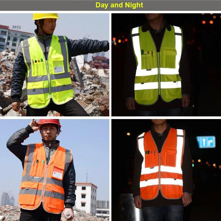 Multi-pockets Safety Vest Reflective Workwear Clothing, Size:XL-Chest 124cm(Yellow) - Reflective Safety Clothing by PMC Jewellery | Online Shopping South Africa | PMC Jewellery | Buy Now Pay Later Mobicred