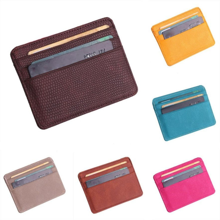 Lizard Pattern PU Leather Bank Card Set Card Package(Yellow) - Card & Passport Bags by PMC TechLife | Online Shopping South Africa | PMC TechLife | Buy Now Pay Later Mobicred