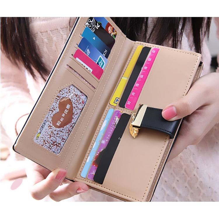 Long Gold Hollow Leaves Coin Purse Card Holders Wallet for Women(Black) - Wallets by PMC TechLife | Online Shopping South Africa | PMC TechLife | Buy Now Pay Later Mobicred