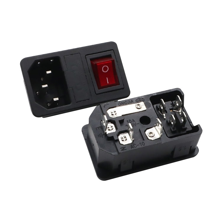 10 PCS AC-01 Three Pins Power Socket with Safety Switch Socket - Switch by PMC TechLife | Online Shopping South Africa | PMC TechLife