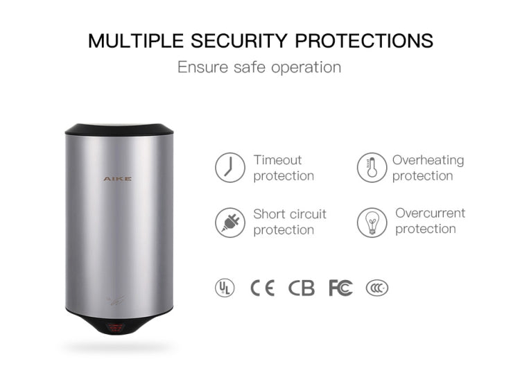 304 Stainless Steel Automatic SensorJet Hand Dryer High Speed Airflow for Home Hotel Airport Hands Drying Machine(Brushed silver) - free shipping - PMC TechLife - Order now!