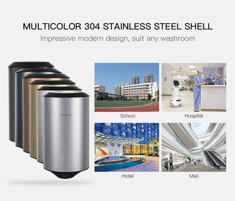 304 Stainless Steel Automatic SensorJet Hand Dryer High Speed Airflow for Home Hotel Airport Hands Drying Machine(Brushed silver) - free shipping - PMC TechLife - Order now!