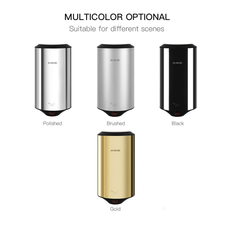 304 Stainless Steel Automatic SensorJet Hand Dryer High Speed Airflow for Home Hotel Airport Hands Drying Machine(Brushed silver) - free shipping - PMC TechLife - Order now!